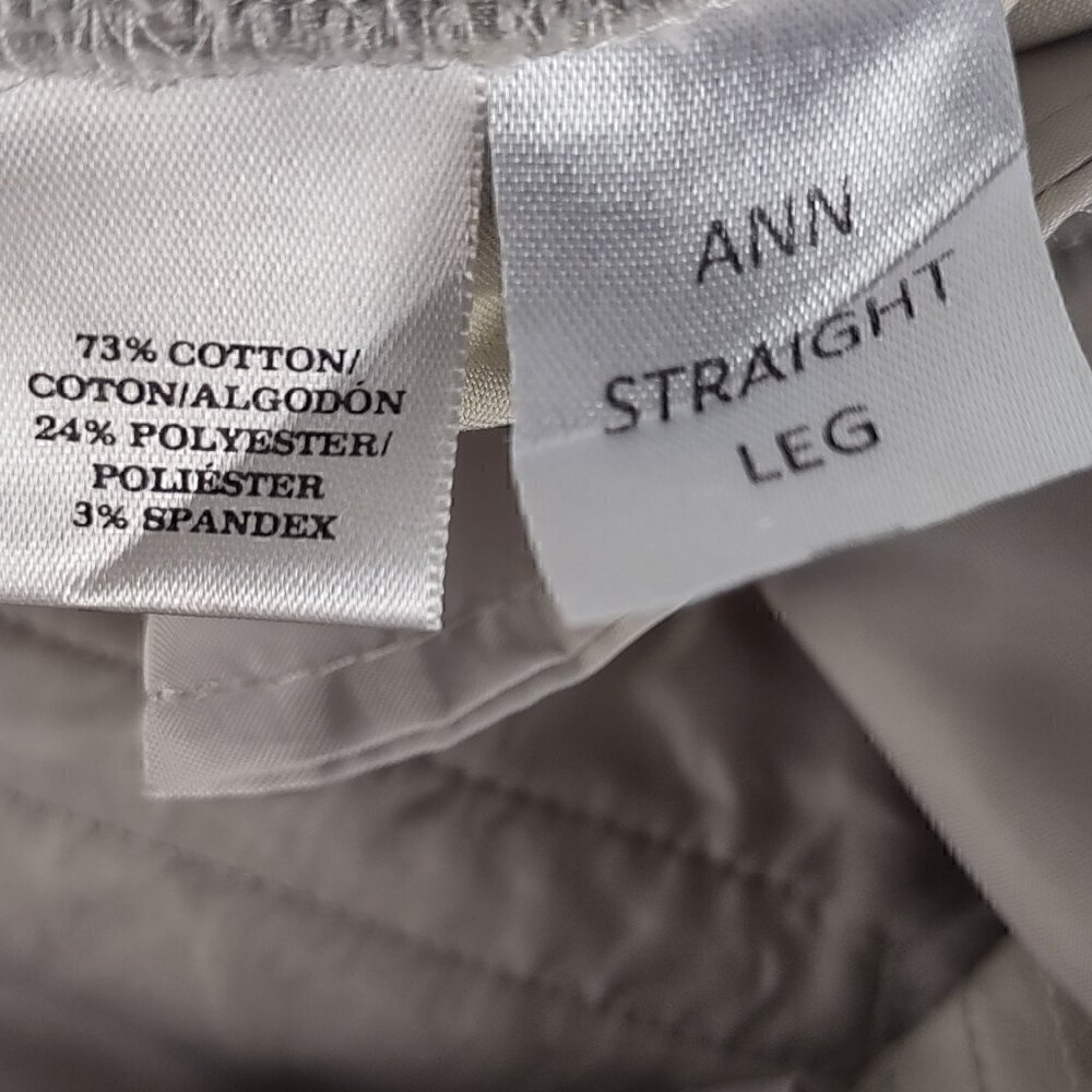 Ann Taylor Ann Straight Leg Cotton Blend Beige, Tan Khaki Pants, Slacks Size 2 - Picture 10 of 11